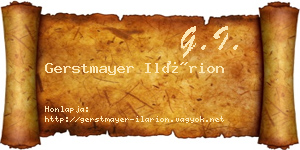 Gerstmayer Ilárion névjegykártya